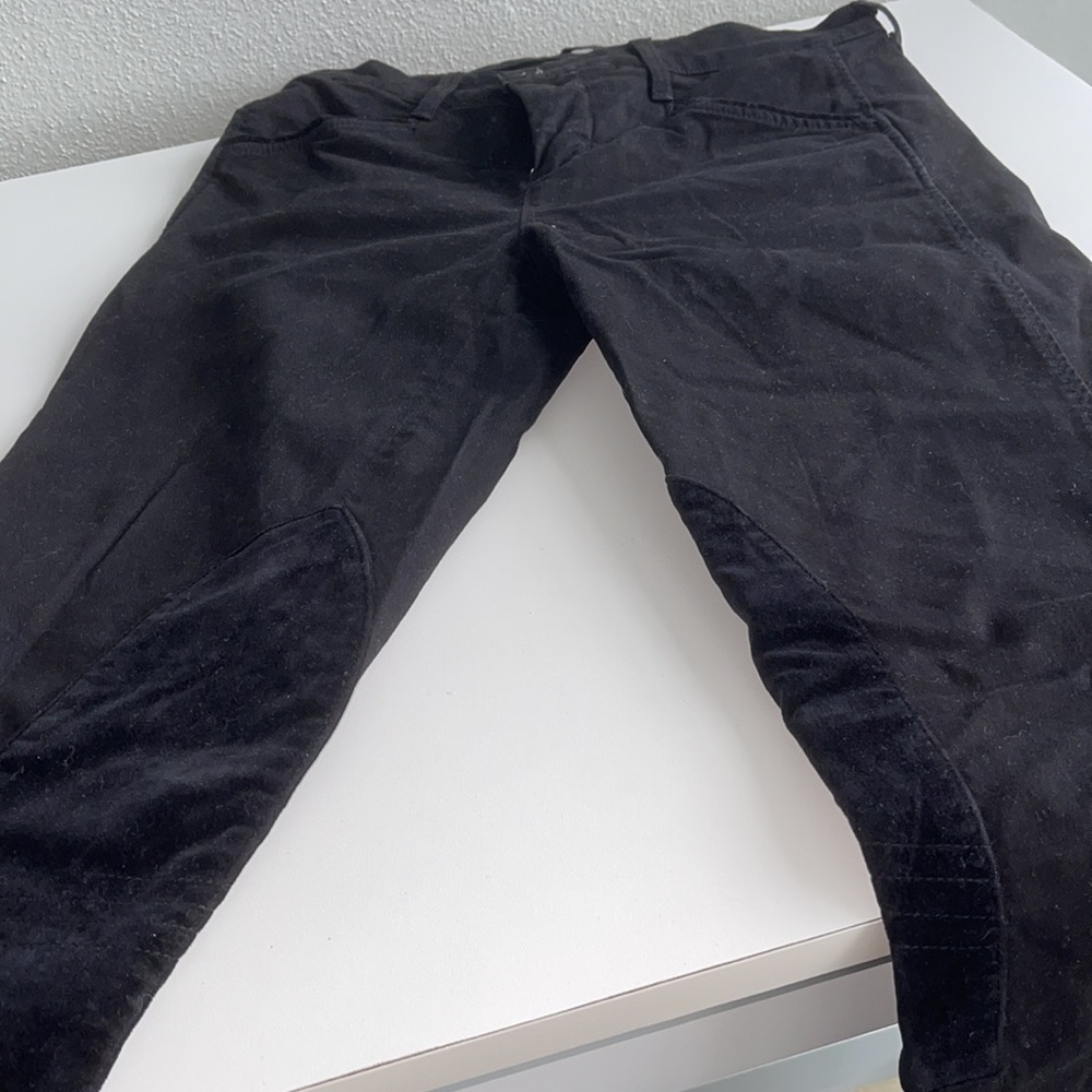 J Brand Black Skinny Leg Jeans size 28 Black Velvet Equestrian Patches
